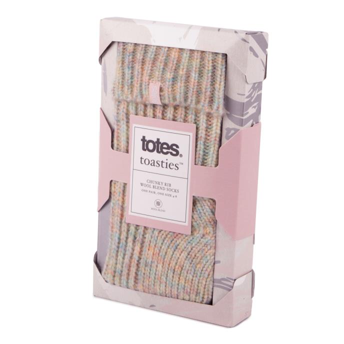 totes toasties® Ladies Chunky Ribbed Sock Multi Extra Image 1